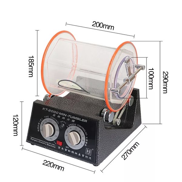 Kyngty KT2000 Mesin Mini Tumbler Mesin Sangling Mesin Molen Mesin Pencuci Perhiasan