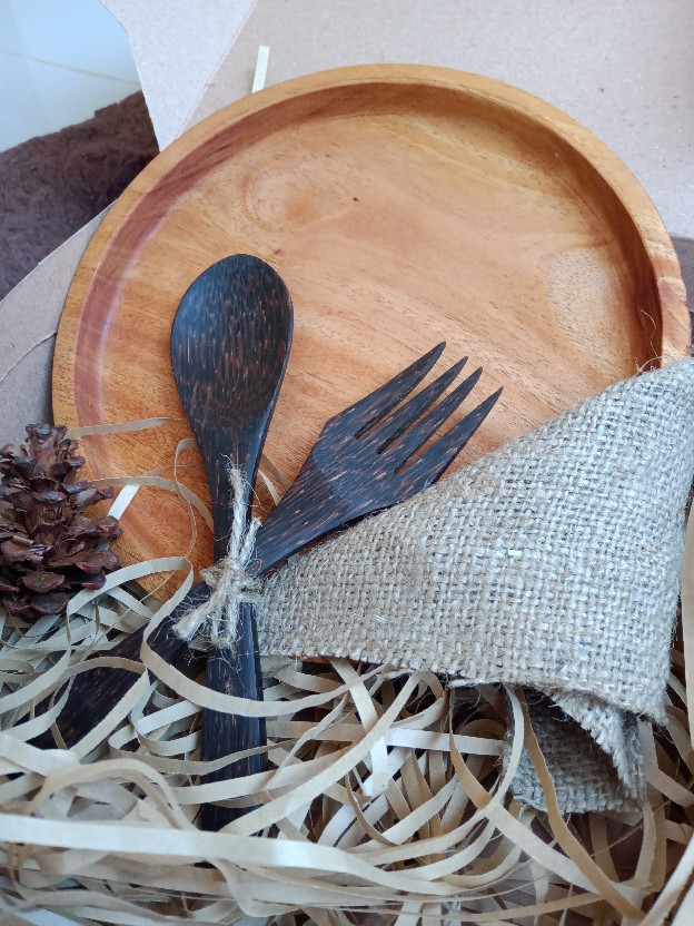 Sendok Garpu Kayu Set 17cm Aren