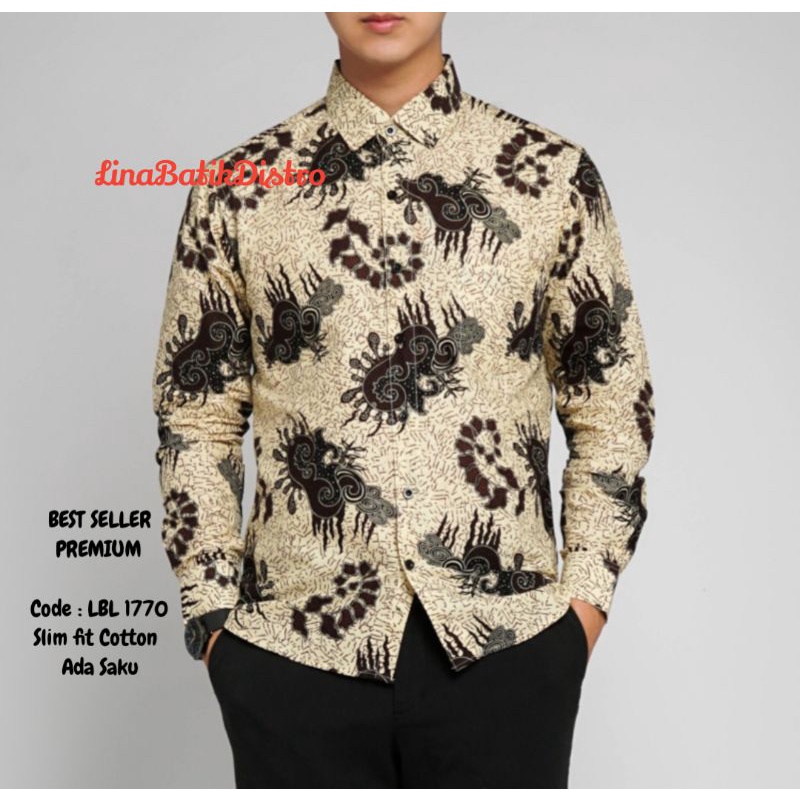 BAJU KEMEJA BATIK PRIA SLIM FIT MODERN LENGAN PANJANG D320