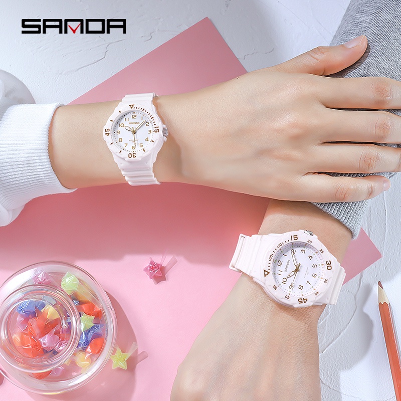 SANDA 6019 Jam Tangan Pria Wanita Analog Tali Rubber Luminous Anti Air WATCHKITE WKOS