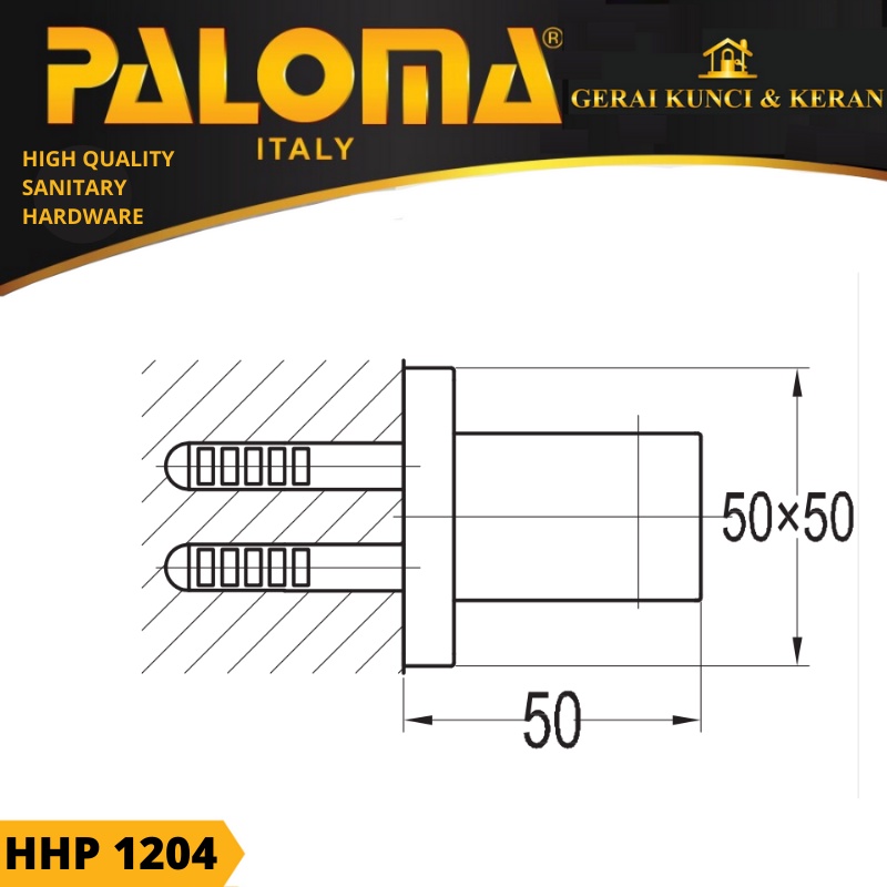 PALOMA HHP 1204 HANDSHOWER HOLDER GANTUNGAN TATAKAN SHOWER HOLDER