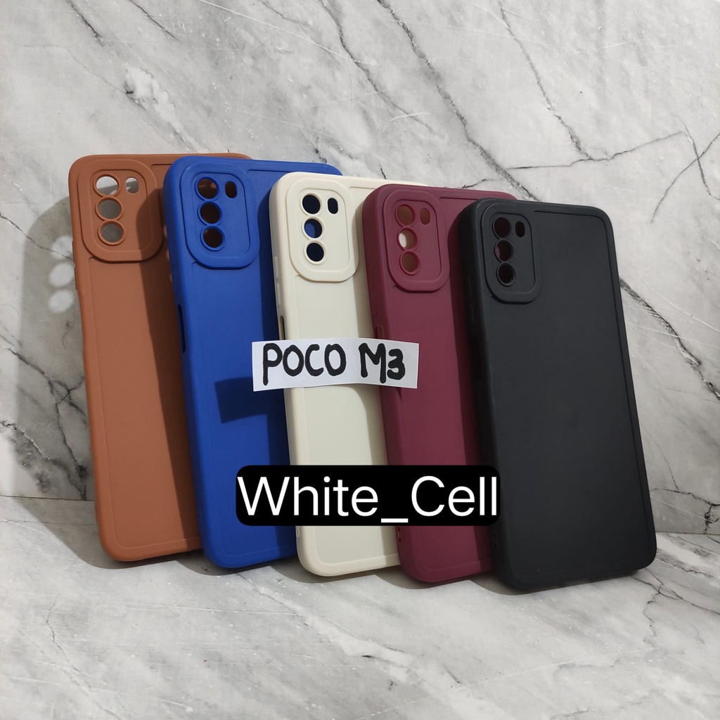 SoftCase ProCamera Silicon Matte Case Full Cover Xiaomi Poco M3  M3 Pro  M4 Pro  X3  X3 Pro  X3 GT  White_Cell