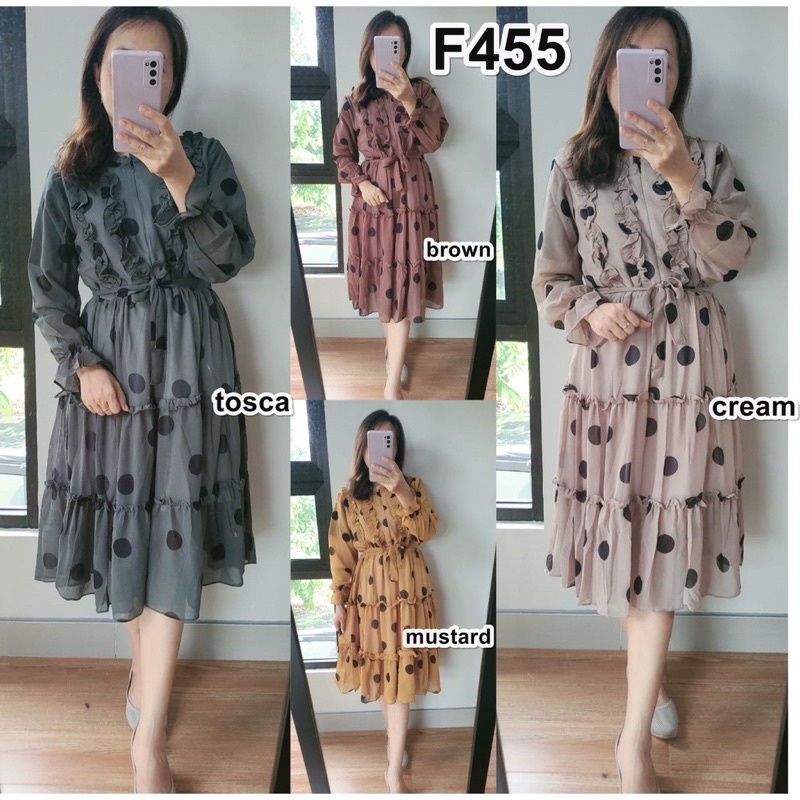 Dress Rok Baju Tunik Atasan Wanita Polkadot