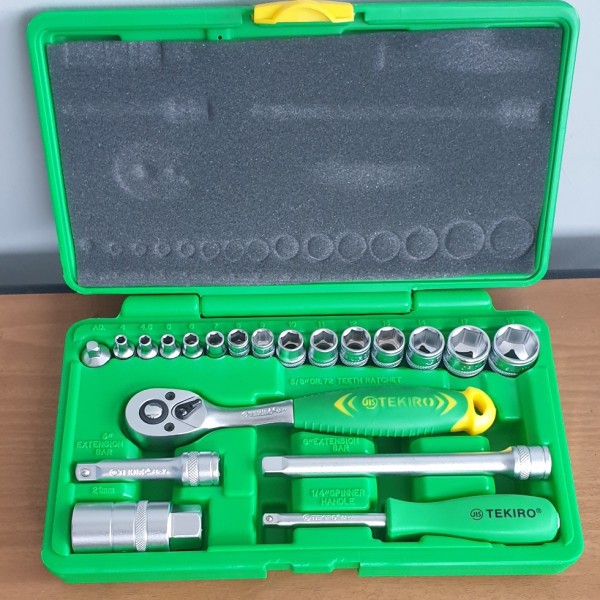 Kunci Sok Original 21 Pcs TEKIRO / Kunci Shock Set TEKIRO 21 Pcs Size 1/4 - 3/8 Original