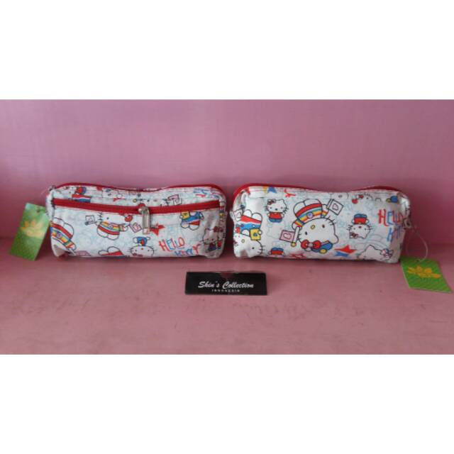 

Tempat pensil resleting dua Hello kitty