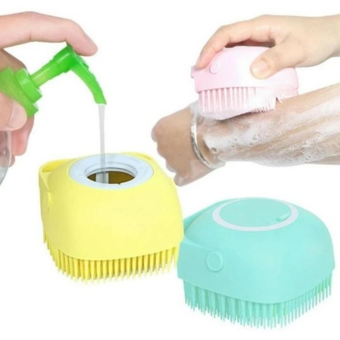 (B201) Sikat Mandi Silikon / Sikat Mandi Busa Serbaguna / Shower Brush Dispanser Portabel