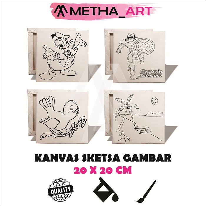 

Kanvas Lukis 20x20 cm Sketsa Gambar - Kanvas Lukis Mewarnai Siap Pakai