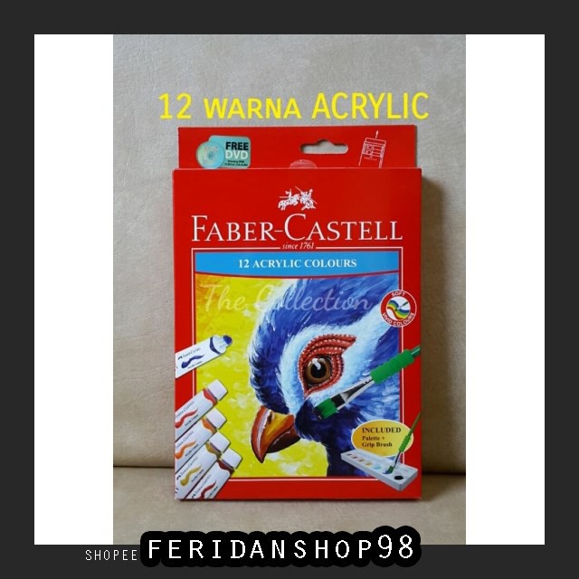 

BT805 ATK0234FC CAT ACRYLIC BEST 12 WARNA 572312 FABER CASTELL AKRILIK AIR KANVAS BY FERIDANSHOP98