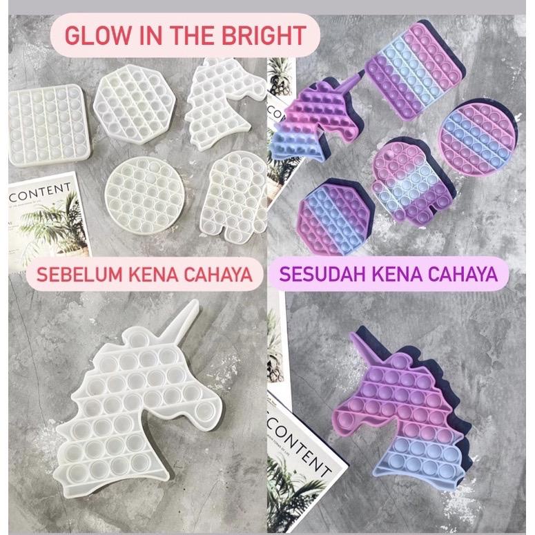 Mainan pop it murah popit Pop Its Square rainbow multicolor Fidget Toy Push bubble Penghilang Stres-kupu2 berubah warna