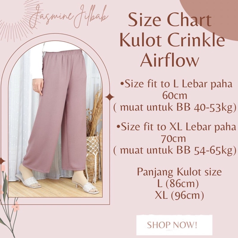 CELANA KULOT CRINKLE CULLOTE AIRFLOW RUBY PREMIUM JUMBO DAN STANDAR