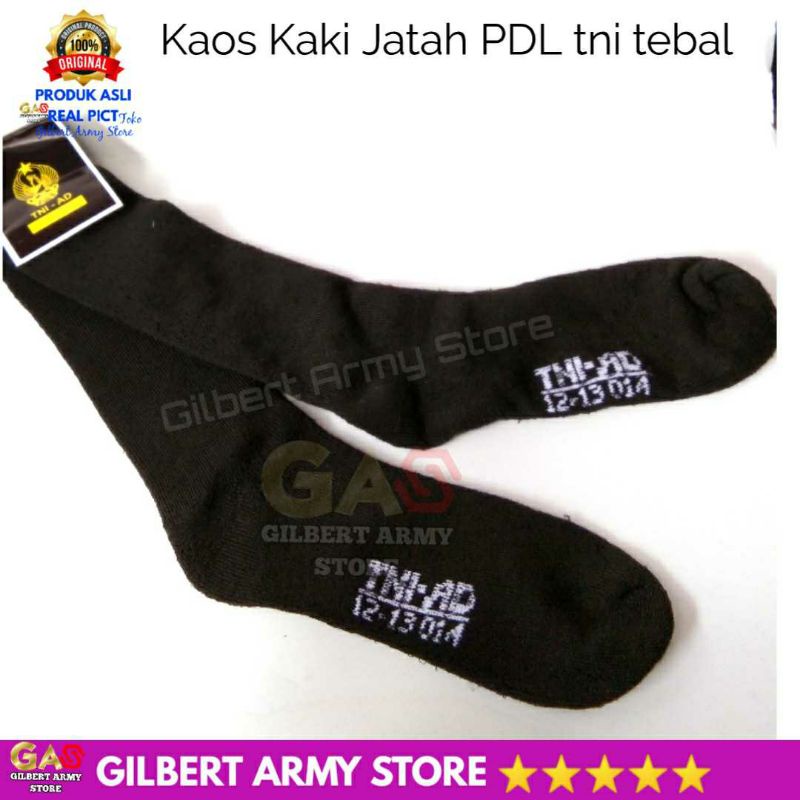 3 pcs Kaos Kaki Pdh Pdl Jatah Polri Polisi Asli Tebal Gilbert Army Store Hitam pendek panjang Terbaru
