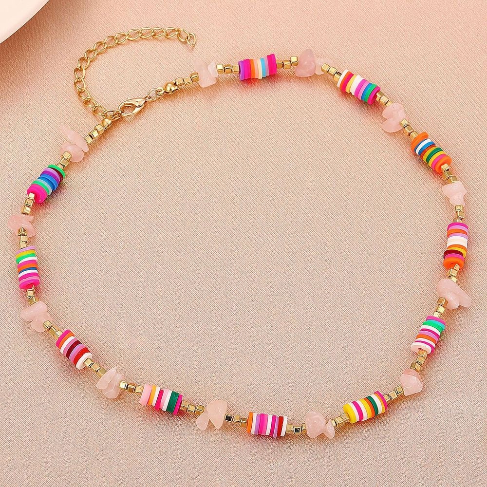 Bohemian Clay Necklaces Creative Personality Gravel Stitching Necklace Female Fashion All-match Bracelet