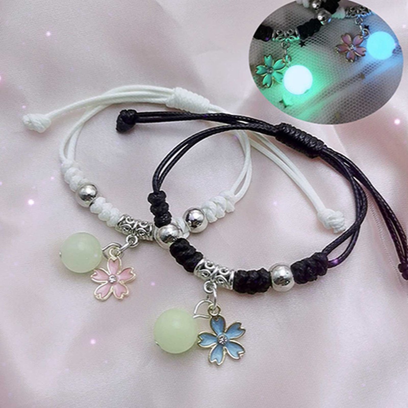 Fancyqube Gelang Rantai Liontin Manik-Manik Luminous Glow In The Dark Untuk Pria Dan Wanita