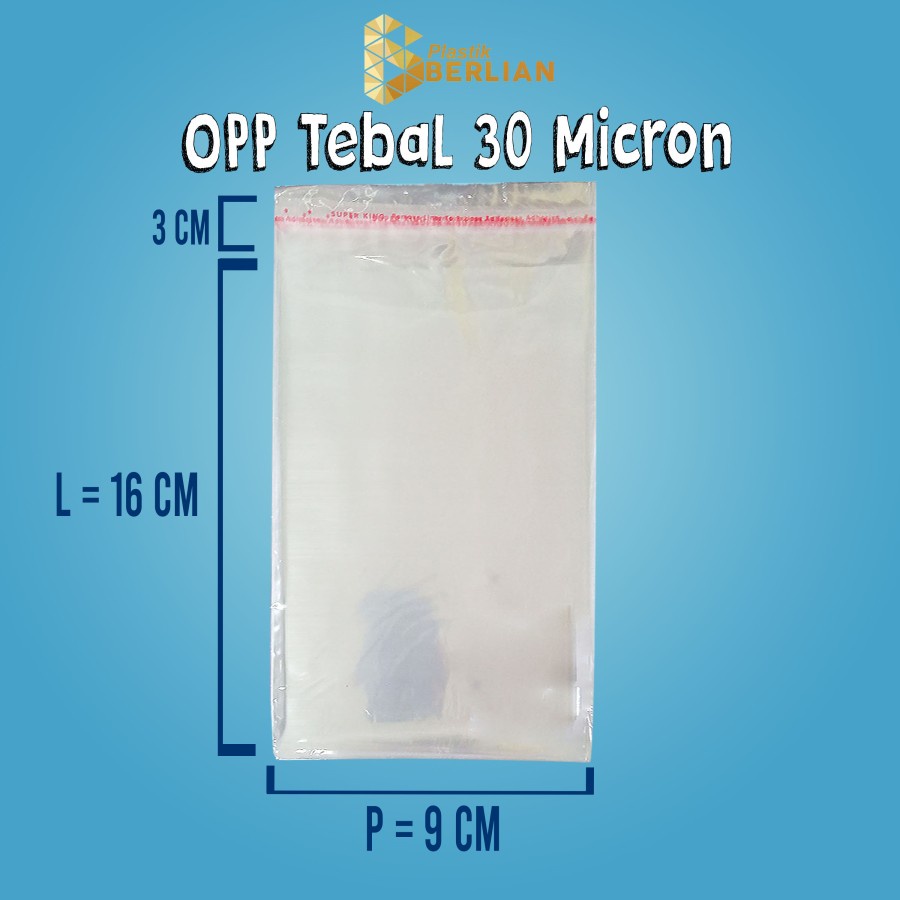 

9 X 16 cm Plastik OPP TEBAL 30 MICRON (100 lbr)