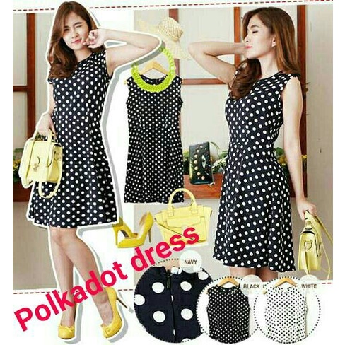MIDI DRESS WANITA MOTIF POLKADOT(K7D9) MIDI DRESS MOTIF VIRAL MIDI DRESS KOREA TERBARU midi dress ra