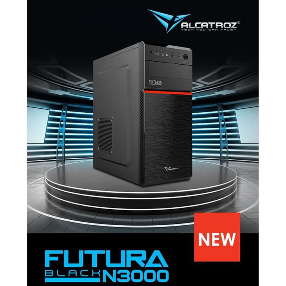 Alcatroz Futura Black N1000 N3000 N5000 - Casing Komputer PC + PSU