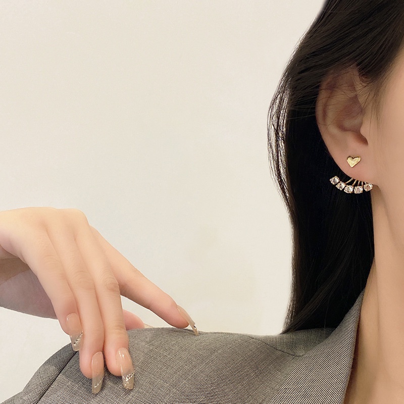 Anting Stud Zircon Berlian Bahan S925 Silver Needle Gaya Korea