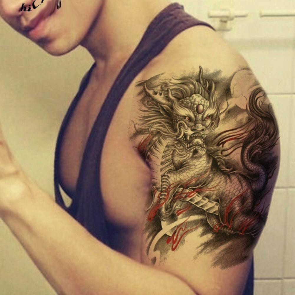 Sticker Tattoo Temporary - Tato Temporer - Tato 3D Motif naga