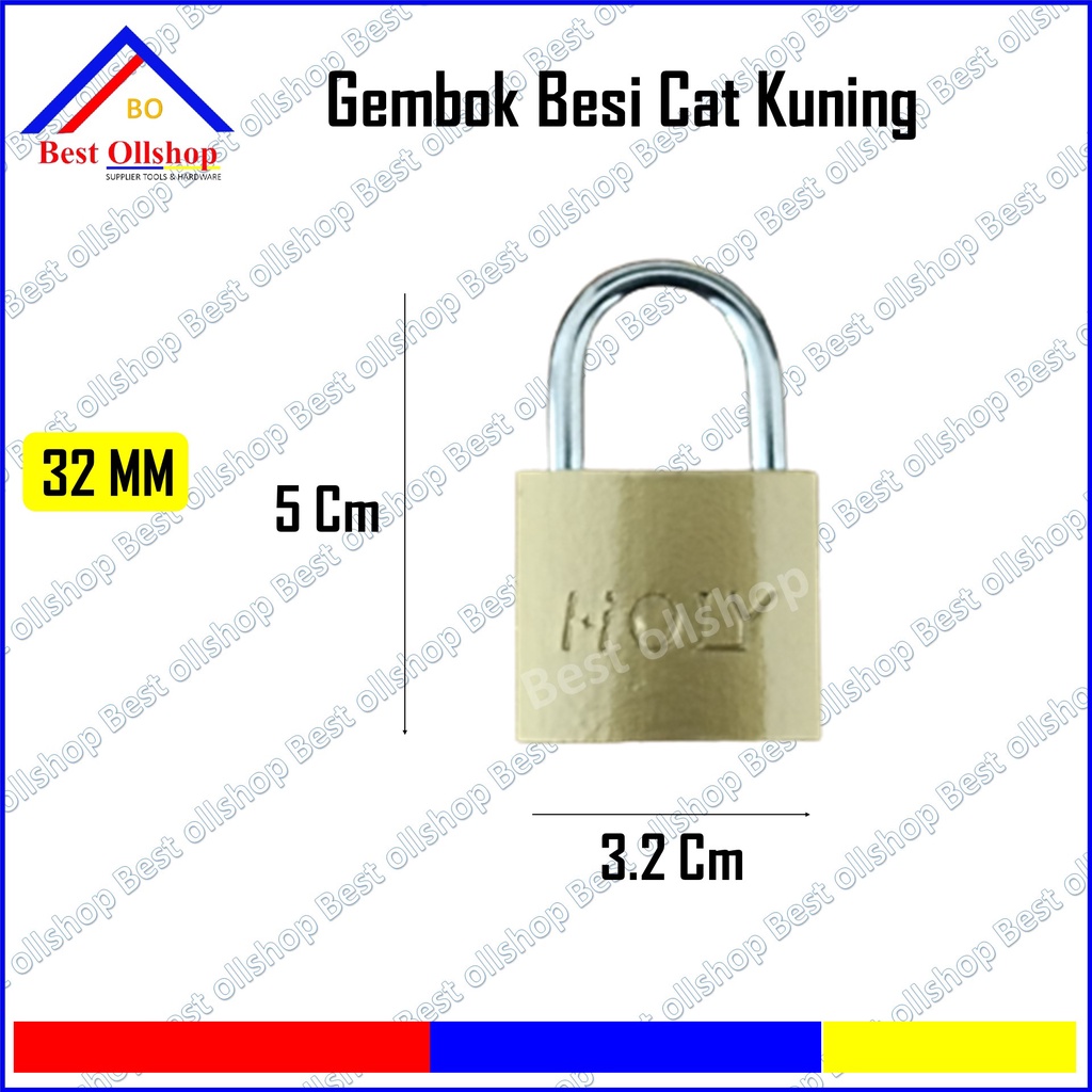 Gembok Cat Kuning  / Gembok Kecil / Gembok Koper / Gembok Loker