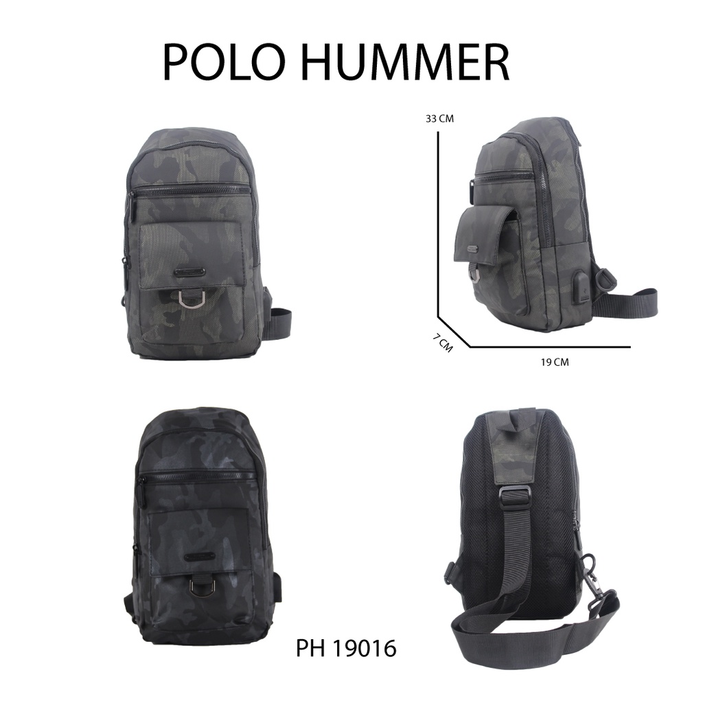 Tas Selempang Bahu Pinggang Punggung POLO HUMMER Aksesoris Pria Termurah Premium