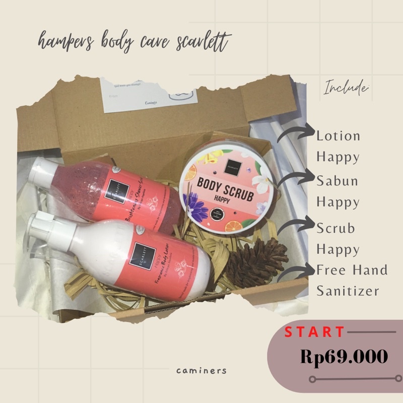 Hampers Scarlett Body Care / Gift Box Kado Ulang Tahun / Aniversarry / Graduation