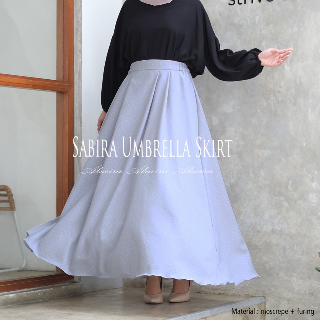 Rok Polkadot Panjang Sabira Maxi Skirt Rok Polka Griyaraditya Almira