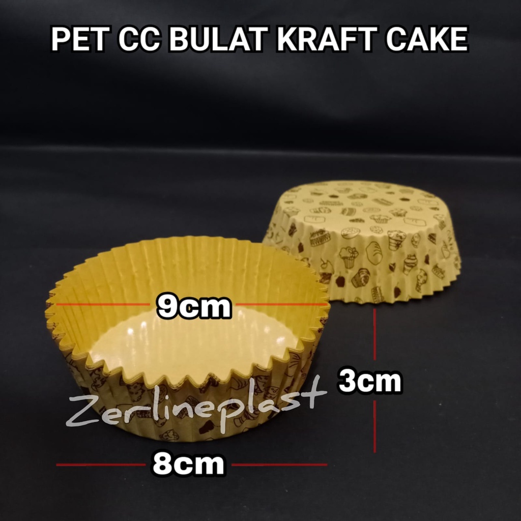 Pet CC BULAT / Cup Alas Roti Kue Bolu Laminasi Anti Lengket @200PCS