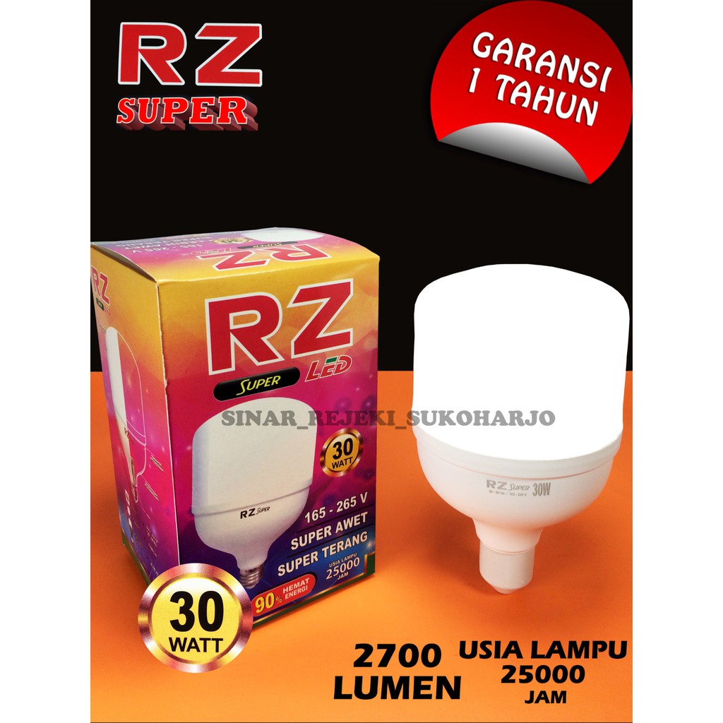 RZ Super Lampu LED Kapsul JUMBO 30W 30Watt Bohlam Capsule Putih 30 Watt