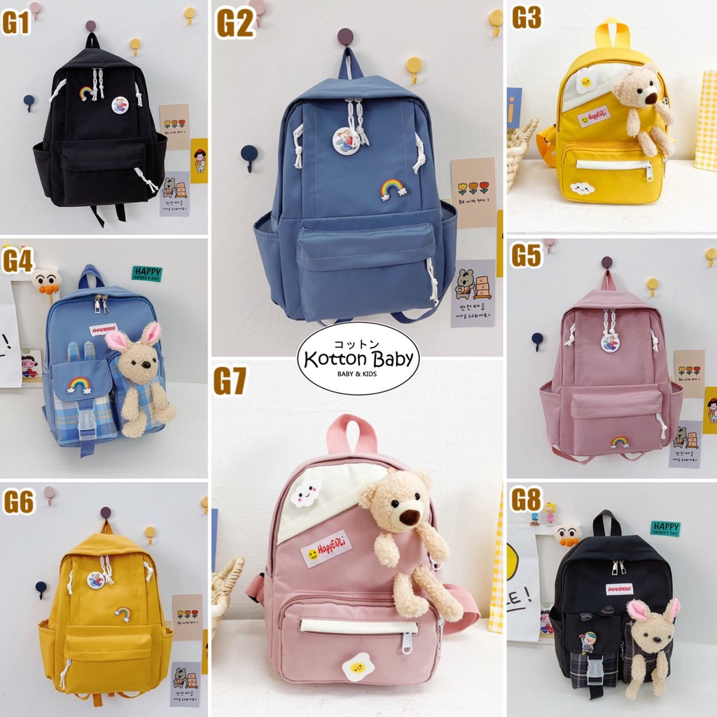 TAS RANSEL ANAK IMPOR BAG| TAS SEKOLAH LUCU POLOS BACKPACK UNISEX CATALOG vol.G