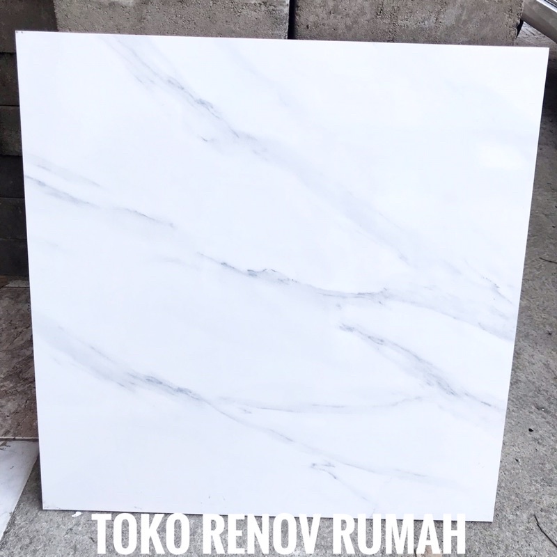 GARANSI (NCIS) KERAMIK LANTAI 60X60 PUTIH MOTIF CARARA GLOSSY (HARGA PERDUS)/ KERAMIK LANTAI 60X60