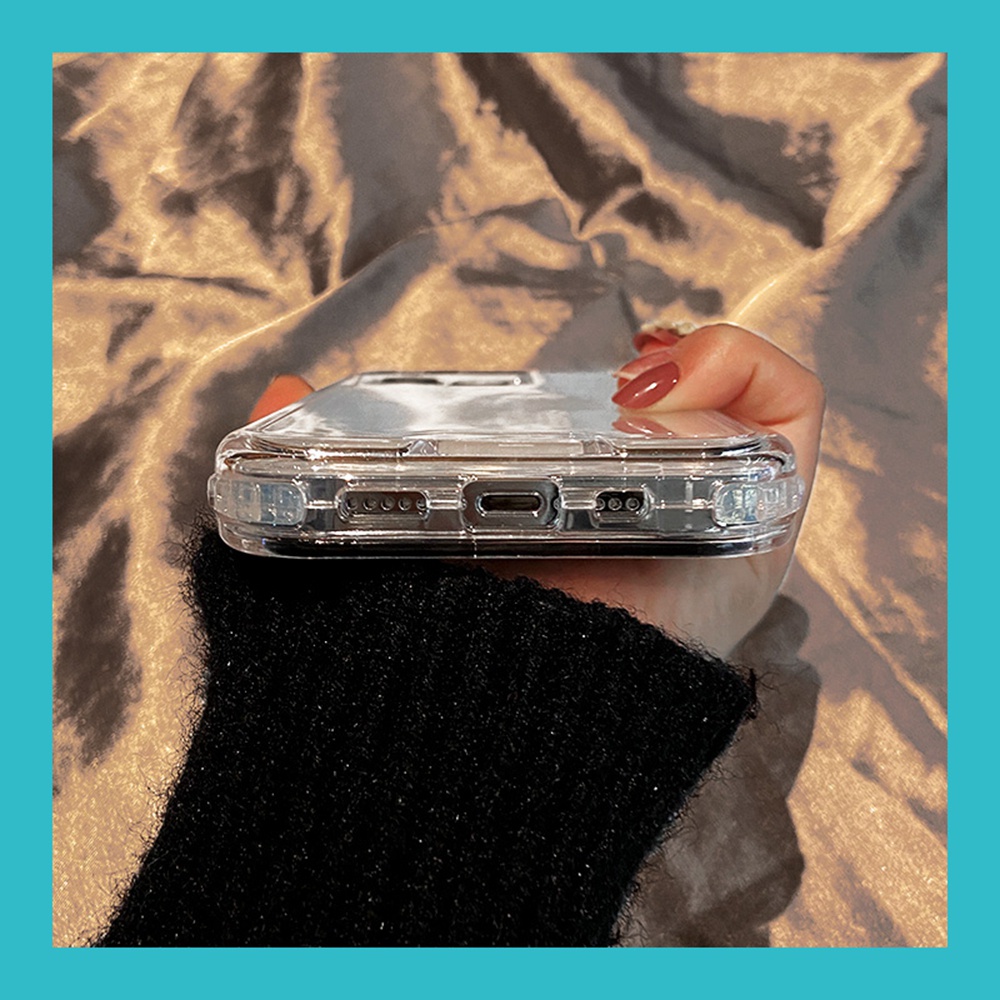 3 IN 1 Case Pelindung Belakang Bening Tahan Guncangan Untuk iPhone 14 13 12 11 Pro MAX XS MAX XR 7 + 8 Plus