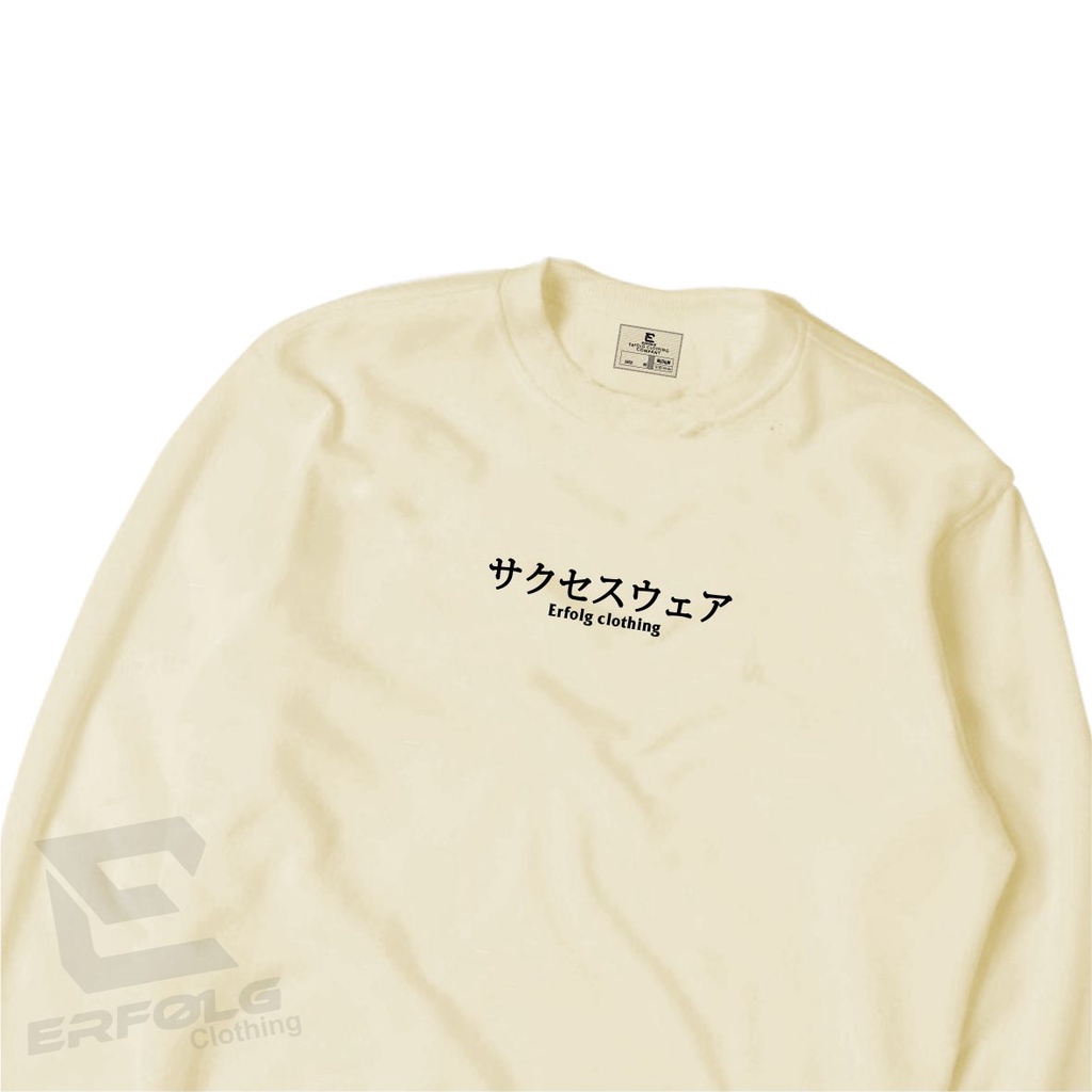 Crewneck Cream Pria Sweater Oblong Original Erfolg Clothing Distro Lokal Crowneck Pria Bahan Fleece Tebal Premium Crawneck Cowok Cewek Keren Motif Kekinian 2022 Switer Crewneck Couple Pasangan Oversize Jumbo Murah Basic Gaya Authentik Fhasion Bandung