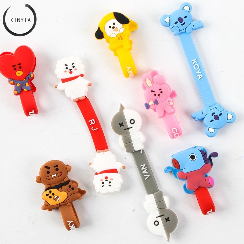 Kpop BTS Bangtan Boys BT21 ARMY Kabel Earphone Model Kartun Pengikat Kabel