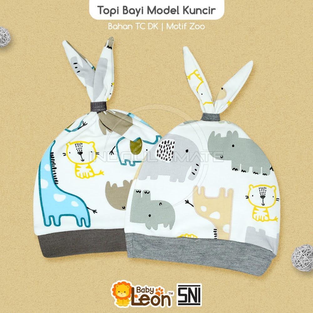 BABY LEON Topi Kuncir Bayi DS-122 Topi Kupluk Bayi Topi Kelinci Bayi Baru lahir Laki Laki Topi Bayi