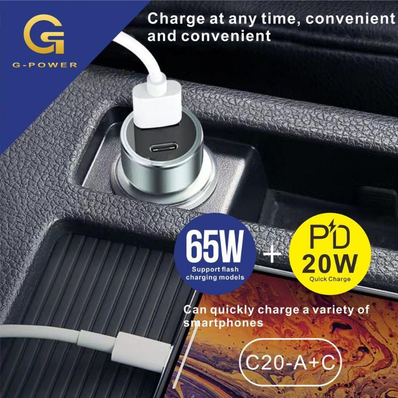 CHARGER MOBIL CASAN MOBIL G-POWER C20_A+C 65W+PD 20W