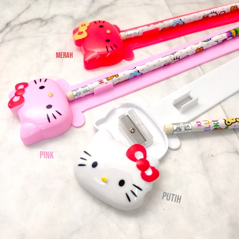 

RAUTAN + PENGGARIS + PENSIL KARAKTER HELLO KITTY | PENCIL HELLO KITTY PLUS PENGGARIS DAN RAUTAN