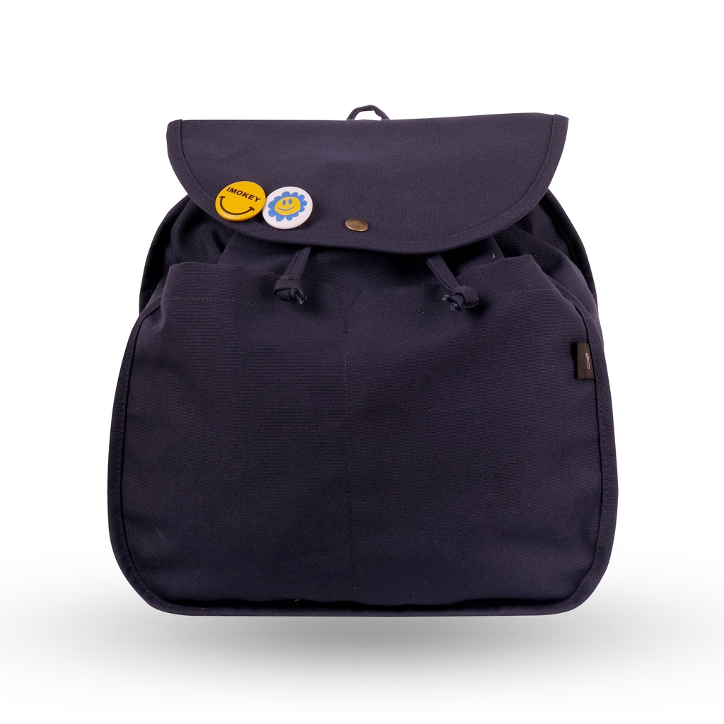 Imokey Onyx Navy: Basic Drawstring Backpack - Tas Ransel Pria Tas Ransel Wanita