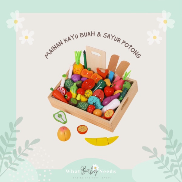 

Mainan edukasi anak Potong Buah Kayu / Mainan Buah dan sayuran Kayu Berkualitas