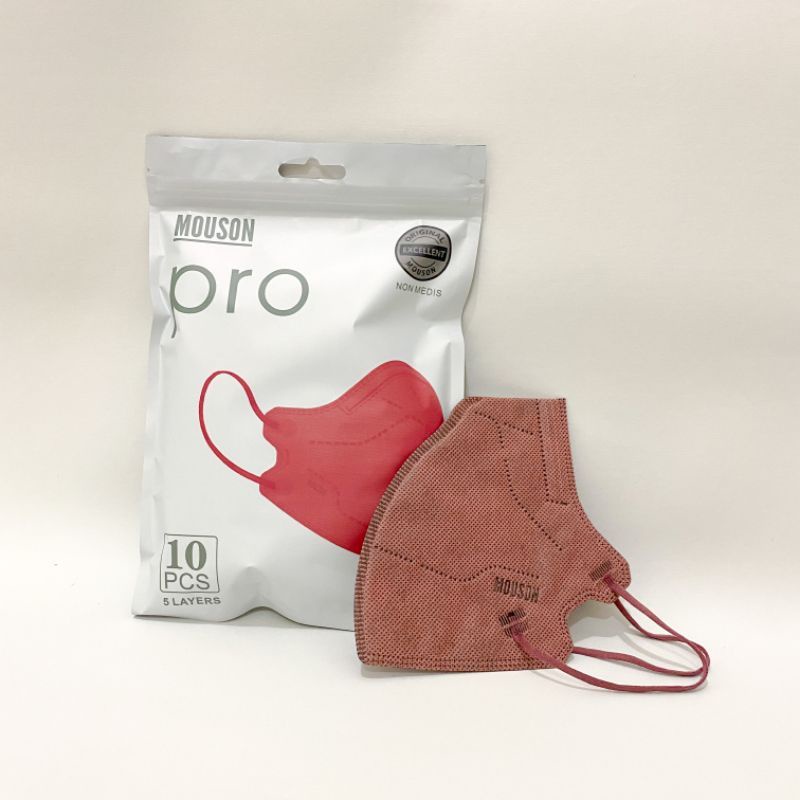 MASKER KN95 MOUSON PRO 5 PLY PREMIUM EMBOSS, PINK LADY (ISI 10PCS/PACK)