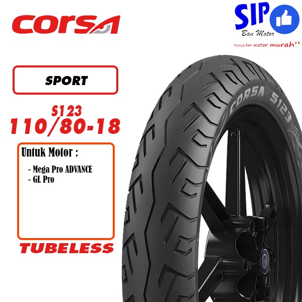 Ban motor sport Corsa S123 110 80 18 tubeless touring rxking megapro