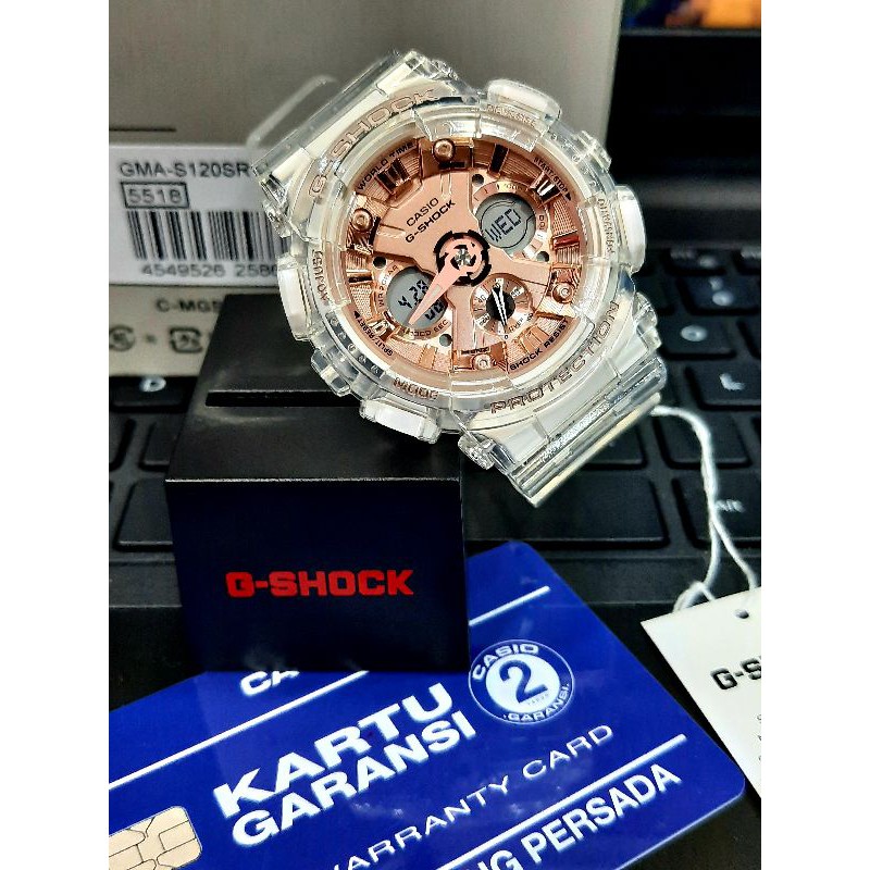 jam tangan Casio G-SHOCK GMA-S120SR-7ADR TRANSPARAN original