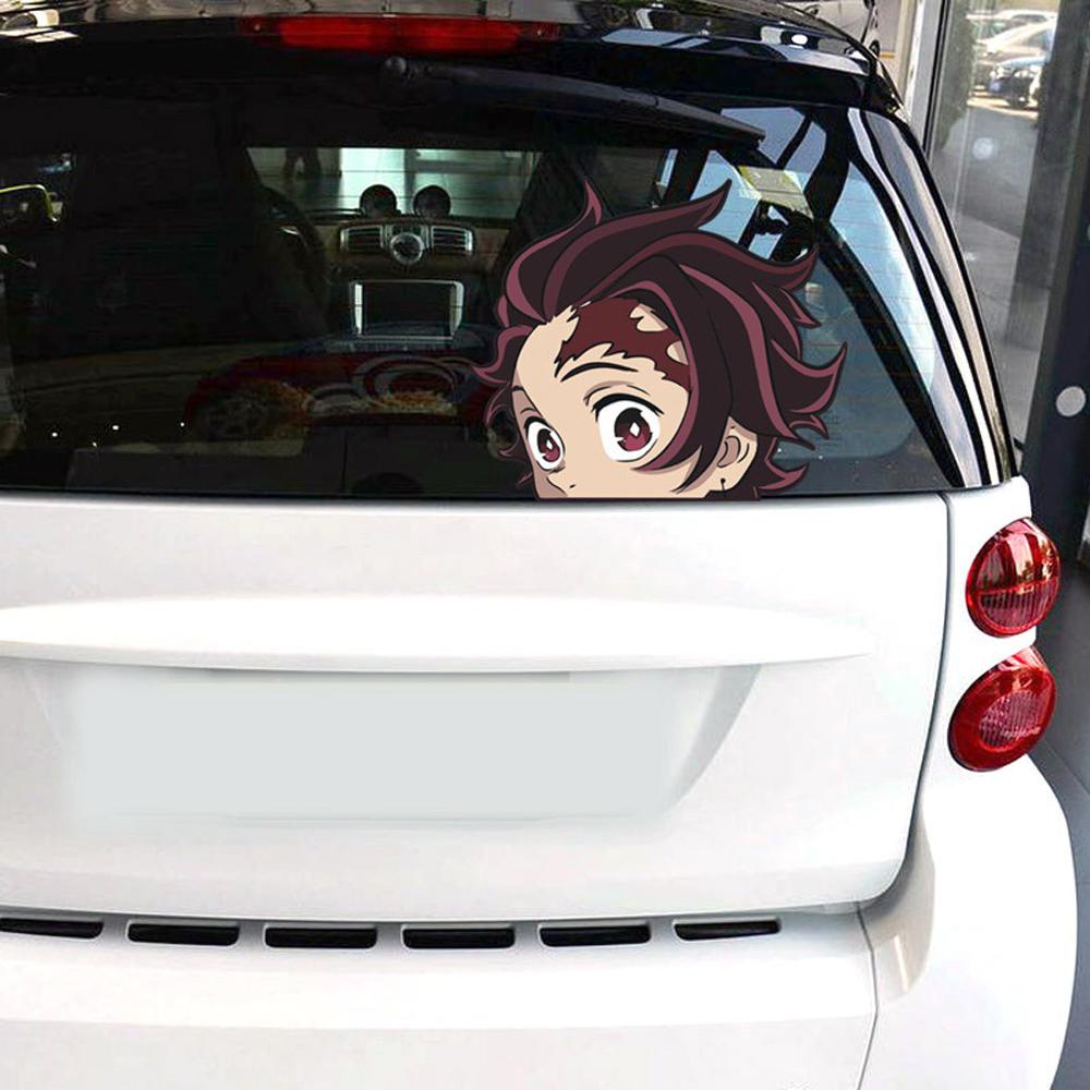 Lanfy Demon Slayer Lucu Stiker Anime Stiker Kaca Belakang Mengintip Stiker Mobil Bumper Mobil Decal Kimetsu No Yaiba