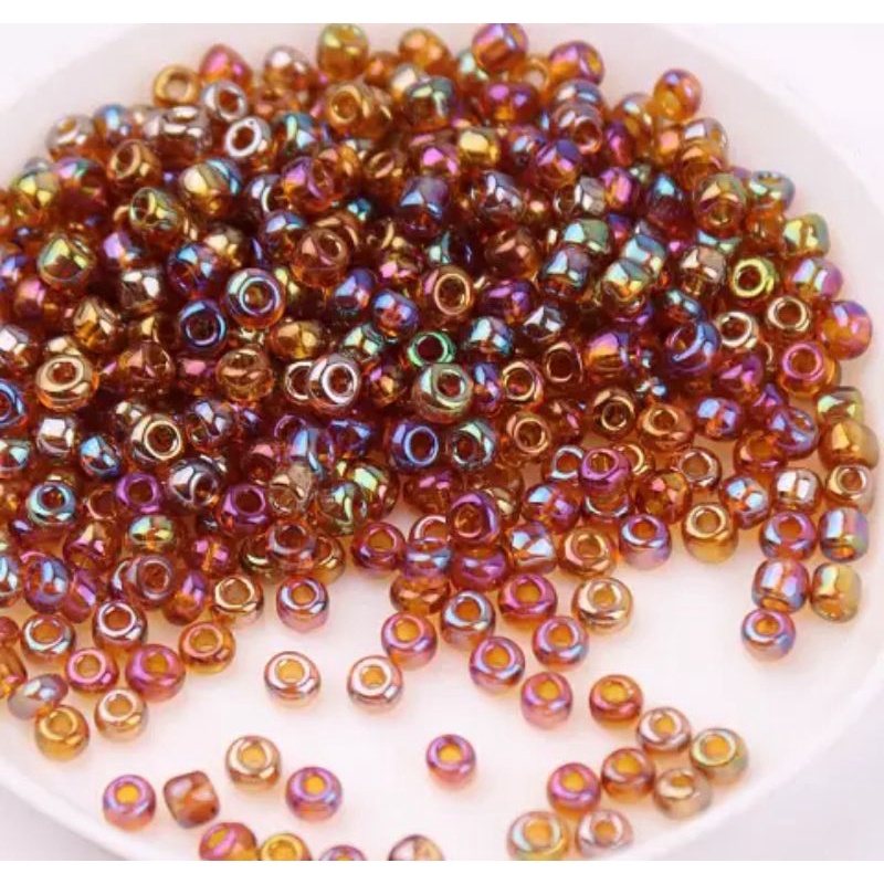 payet Mote manik-manik pasir Taiwan coklat pelangi 100gr