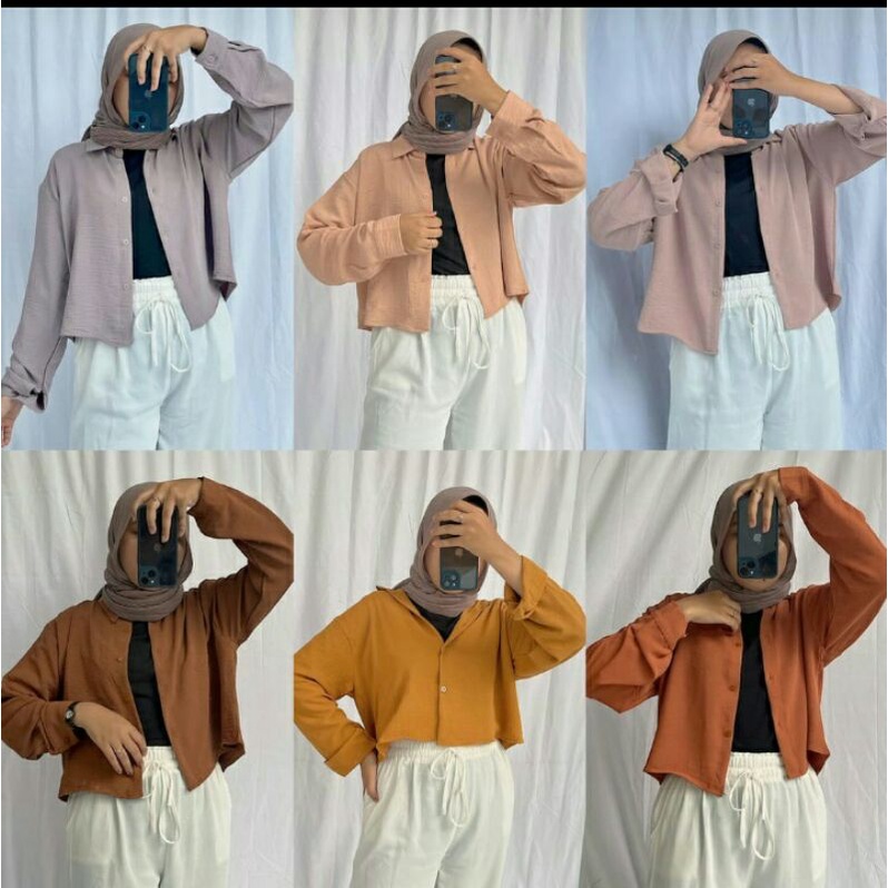 HANIN CROP// CROP CRINKLE AIRFLOW // BLOUSE CRINKLE