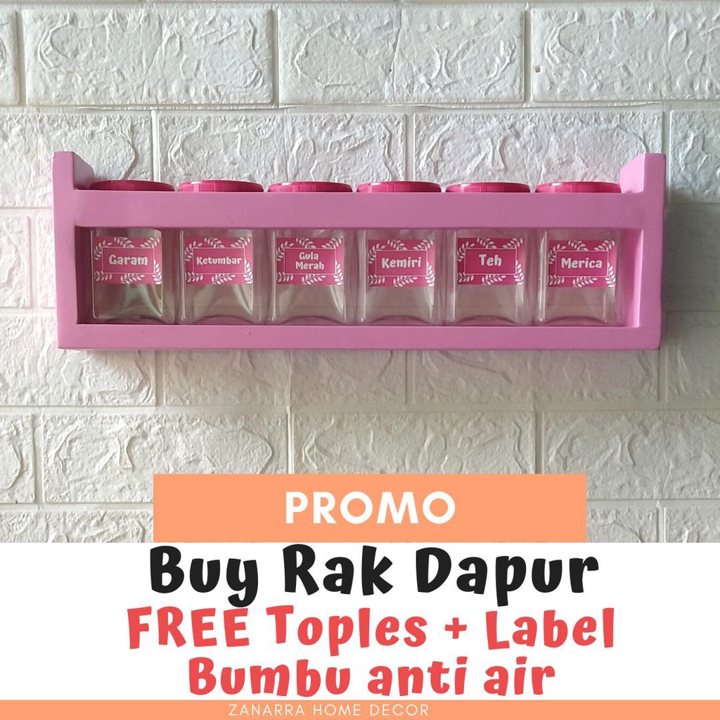 Rak Bumbu Pink Shabby Rak Dapur Gantung Shabby Chic Tempat Bumbu