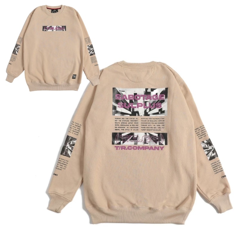 Sweater/Crewneck cream Motif Sabotage simple Unisex  ( Pria/Wanita ) Distro TR (100% Original Guarantee)