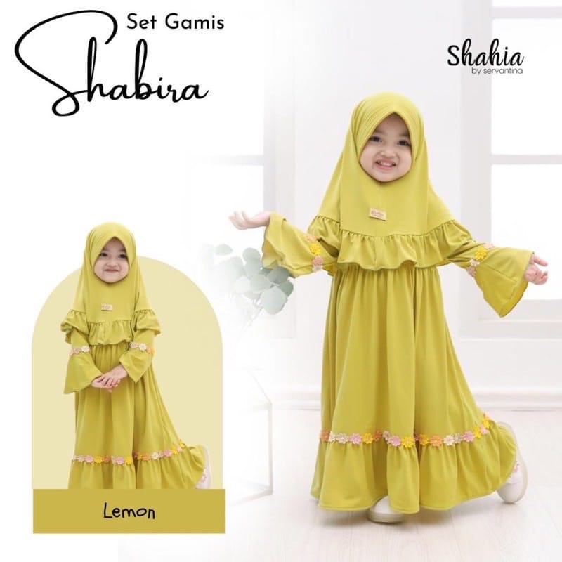 Baju Muslim Anak Perempuan Shabira Set Gamis Shahia FREE HIJAB Baju Bayi Perempuan