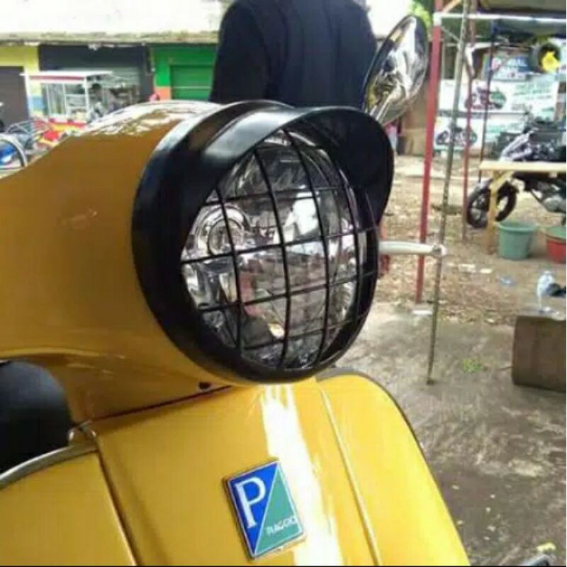 Grill Topi Lampu Vespa Lx dan Primavera.Aksesoris Vespa Topi Lampu Jaring