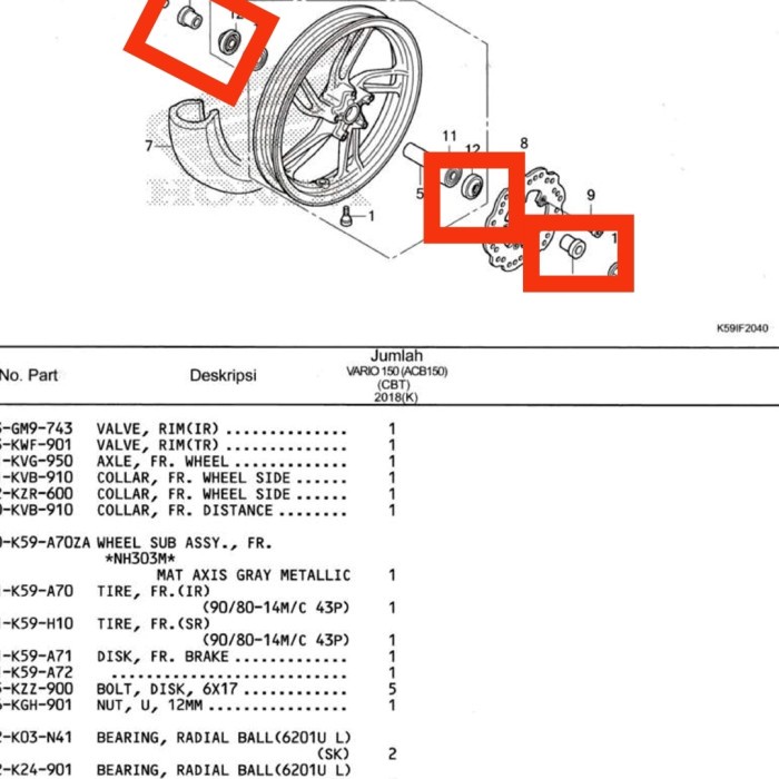 BOS BOSH SET KANAN KIRI PLUS SEAL DEBU HONDA VARIO 125.VARIO 150