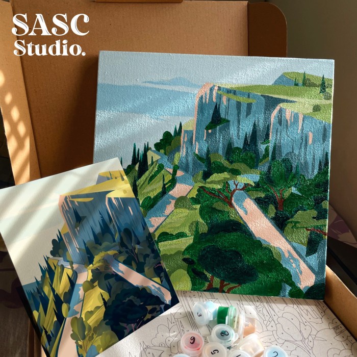 

(TERLARIS) DIY Painting by Number | Kerajinan Tangan | "Cliff Road” Pemandangan
